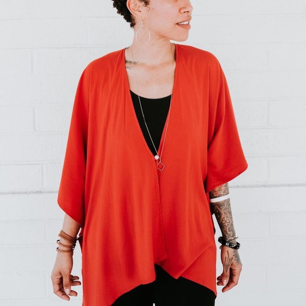 Sseko Designs Multi-way Shawl in Tiger Lilly
